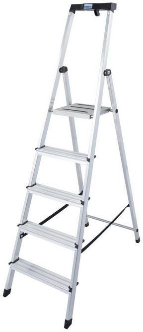 Drabina aluminiowa jednostronna Krause SAFETY 1x5 z półką 126337