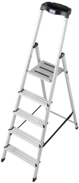 Drabina aluminiowa jednostronna Krause SAFETY 1x5 z półką 126337