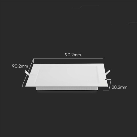Panel LED V-TAC wpuszczany premium downlight 3W kwadrat 90x90 VT-61003 4000K 330lm