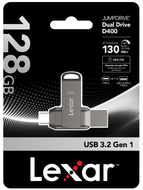 Pendrive Lexar Dual Drive D400 128GB USB-C/A 3.1 130MB/s