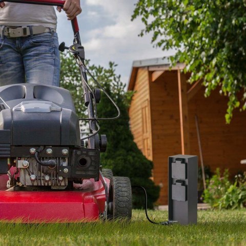 Słupek ogrodowy V-TAC 2 gniazda 2x16A 23cm 3600W IP44 grafit VT-1196 3 lata gwarancji