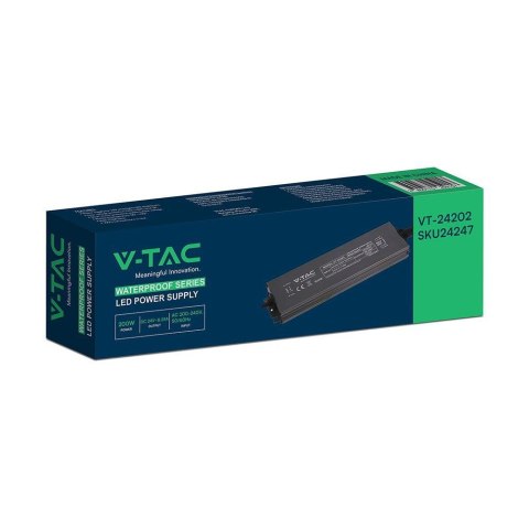 Zasilacz do LED hermetyczny SLIM V-TAC 200W 24V 8.25A IP67 filtr EMI VT-24202