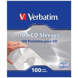 Koperty na CD/DVD Verbatim biały, z okienkiem, (100szt)