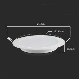 Panel LED V-TAC wpuszczany premium downlight 24W okrągły fi300 VT-61024 4000K 2640lm