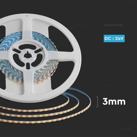 Taśma LED V-TAC SMD2835 600LED 24V IP20 2xPCB szerokość 3mm VT-2835 6500K 800lm