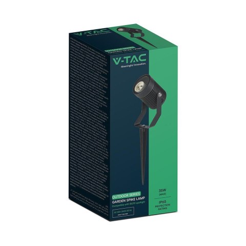 Oprawa gruntowa ogrodowa wbijana aluminium GU10 czarna IP65 VT-44005 3 lata gwarancji