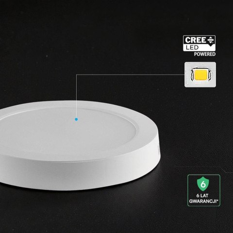 Panel natynkowy downlight V-TAC 18W LED CREE CHIP okrągły 215x30mm VT-60018CCT 3000K-4000K-6500K 1980lm 6 lat gwarancji