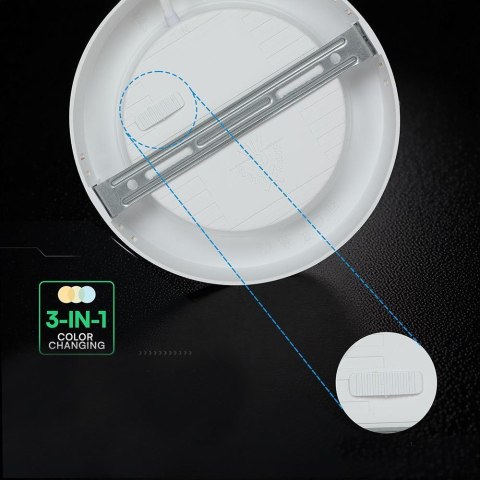 Panel natynkowy downlight V-TAC 18W LED CREE CHIP okrągły 215x30mm VT-60018CCT 3000K-4000K-6500K 1980lm 6 lat gwarancji