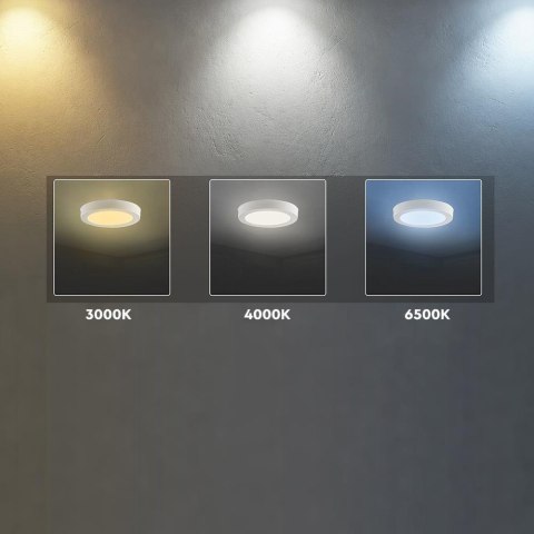 Panel natynkowy downlight V-TAC 18W LED CREE CHIP okrągły 215x30mm VT-60018CCT 3000K-4000K-6500K 1980lm 6 lat gwarancji