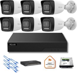 Zestaw moinitoringu IP Hilook 6x IPC-B180HA-LU tuba 8MP Smart-hybrid Light