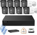 Zestaw moinitoringu IP Hilook 8x IPC-B180HA-LU tuba 8MP Smart-hybrid Light