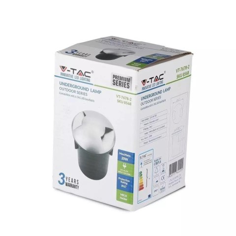 Oprawa gruntowa ogrodowa najazdowa V-TAC IP67 MR16/GU5.3 12V 2-stronna VT-7978-2 3 lata gwarancji