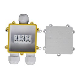 Puszka złączka mufa hermetyczna 4x5Pin biała trójnik 0.5-2,5mm2 średnica przewodu 8-12mm IP68 V-TAC VT-870