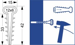 Uchwyt szybkiego montażu - płaski USMP-3 Elektro-Plast Opatówek 100szt 16.2