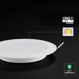 Panel wpuszczany downlight V-TAC 12W LED CREE CHIP okrągły 170x28mm VT-61012CCT 3000K-4000K-6500K 1320lm 6 lat gwarancji