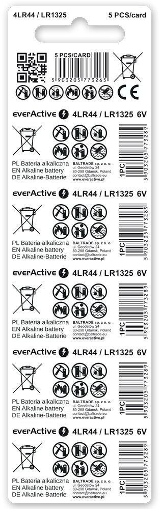 Bateria 4LR44 / LR1325 / 544A everActive 6V (blister 5 szt.)