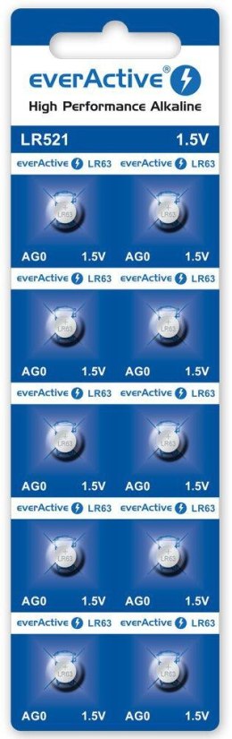 Bateria AG0 / G0 / LR63 / LR521 everActive 1,5V (blister 10 szt.)