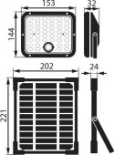 NAŚWIETLACZ SOLARNY LED BEMKO SOLPAR 10W 1500LM 3000/4000K IP65 CZARNY CZ. PIR