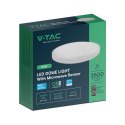 Oprawa sufitowa plafoniera V-TAC 24W LED SAMSUNG CHIP okrągły 35cm natynkowy pilot czujnik ruchu IP44 biały VT-8624S 4000K 2500l