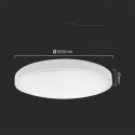 Oprawa sufitowa plafoniera V-TAC 24W LED SAMSUNG CHIP okrągły 35cm natynkowy pilot czujnik ruchu IP44 biały VT-8624S 4000K 2500l