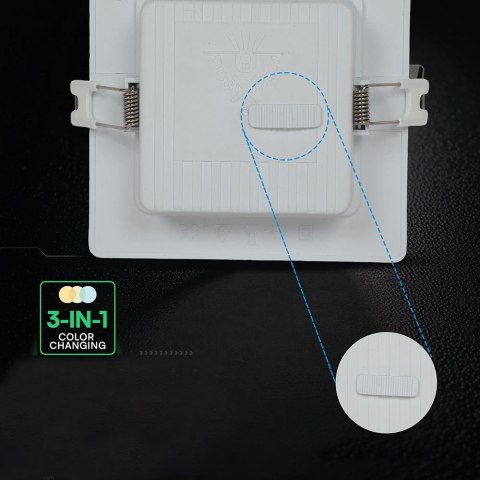 Panel wpuszczany downlight V-TAC 18W LED CREE CHIP kwadrat 295x295mm VT-61024CCT 3000K-4000K-6500K 2640lm 6 lat gwarancji