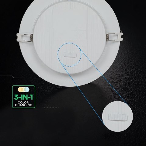Panel wpuszczany downlight V-TAC 18W LED CREE CHIP okrągły 220x28mm VT-61018CCT 3000K-4000K-6500K 1980lm 6 lat gwarancji