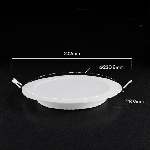 Panel wpuszczany downlight V-TAC 18W LED CREE CHIP okrągły 220x28mm VT-61018CCT 3000K-4000K-6500K 1980lm 6 lat gwarancji