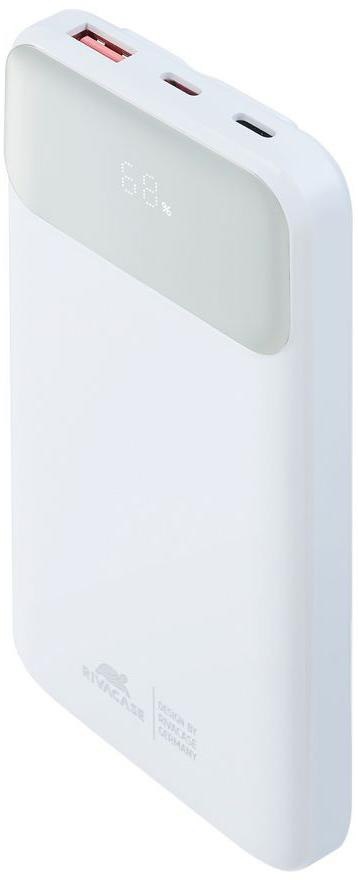 Powerbank Rivacase 10000mAh 22.5W PD 2x USB-C 1x USB-A VA2211 biały + kabel USB-C i Lightning