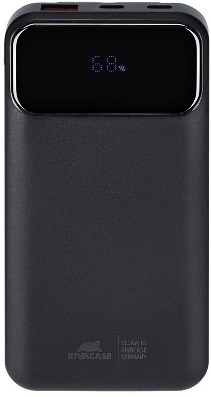 Powerbank Rivacase 10000mAh 22.5W PD 2x USB-C 1x USB-A VA2211 czarny + kabel USB-C i Lightning