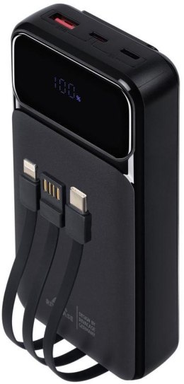 Powerbank Rivacase 20000mAh 22.5W PD 2x USB-C 1x USB-A VA2221 czarny + kabel USB-C i Lightning