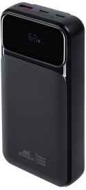 Powerbank Rivacase 20000mAh 22.5W PD 2x USB-C 1x USB-A VA2221 czarny + kabel USB-C i Lightning