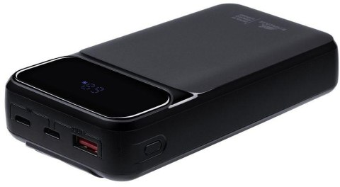 Powerbank Rivacase 20000mAh 22.5W PD 2x USB-C 1x USB-A VA2221 czarny + kabel USB-C i Lightning