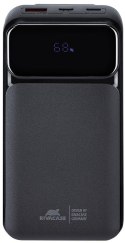 Powerbank Rivacase 20000mAh 22.5W PD 2x USB-C 1x USB-A VA2221 czarny + kabel USB-C i Lightning