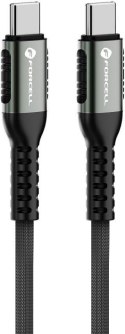 KABEL USB-C / USB-C Forcell F-Energy Cafule 300 cm 240 W 5A PD QC 4.0 CZARNY W OPLOCIE