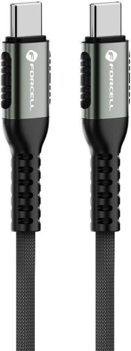 KABEL USB-C / USB-C Forcell F-Energy Cafule 50 cm 240 W 5A PD QC 4.0 CZARNY W OPLOCIE