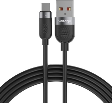 Kabel USB-A / USB-C Voltage Silicone 66W PD 100cm czarny