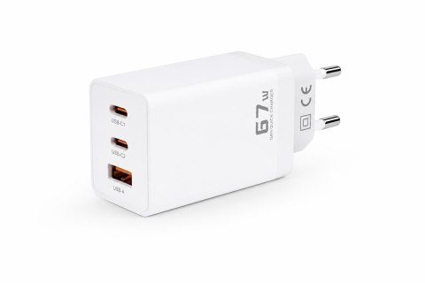 Ładowarka sieciowa Voltage GaN Charger 67W PD 3.0 QC 3.0 USB-A 2x USB-C biała