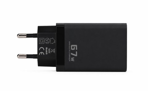 Ładowarka sieciowa Voltage GaN Charger 67W PD 3.0 QC 3.0 USB-A 2x USB-C czarna