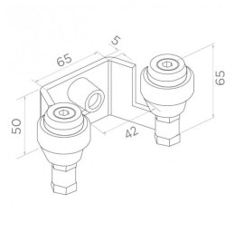 Uchwyt PSG 60.022.7016 42mm górny do bram przesuwnych (2 rolki) kolor antracytowy RAL7016