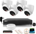 ZESTAW 4 Kamer IP Dahua 8mpx IPC-HDW1839T-A-IL-0280B-S6 + DYSK
