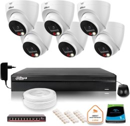 ZESTAW 6 Kamer IP Dahua 8mpx IPC-HDW1839T-A-IL-0280B-S6 + DYSK