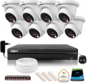 Zestaw monitoringu IP Dahua 8mpx 4K 8 kamer IPC-HDW2849TM-S-IL z dyskiem 1TB