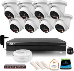 Zestaw monitoringu IP Dahua 8mpx 4K 8 kamer IPC-HDW2849TM-S-IL z dyskiem 1TB