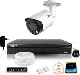 Zestaw monitoringu IP Dahua 8mpx 4K kamera IPC-HFW2849S-S-IL z dyskiem 1TB