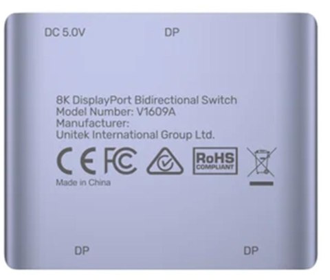 Unitek Dwukierunkowy przełącznik DP 1.4 8K 2-na-1