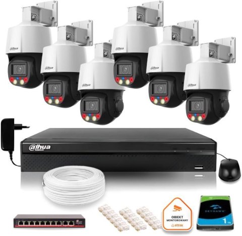 Zestaw monitoringu IP Dahua 6 kamer obrotowych 4MPx dysk