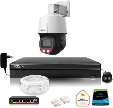 Zestaw monitoringu iP Dahua kamera obrotowa 4MPx dysk 1TB