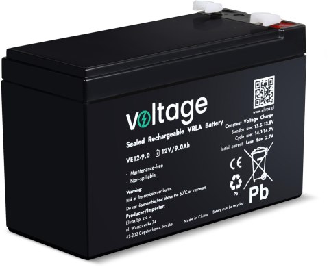 Akumulator AGM Voltage 12V 9Ah VE12-9.0 (Żywotność 6-9 lat)